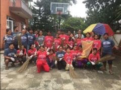 Signature Students Conduct Neighborhood Street Clean Up for Dashain Holidays