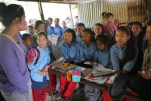 HCC Nepal Menstrual Hygiene Awareness Class Outside